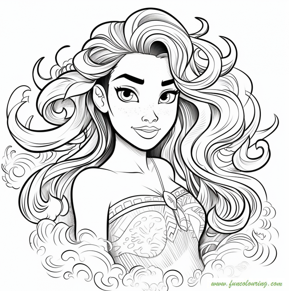 How To Color Moana Coloring Page