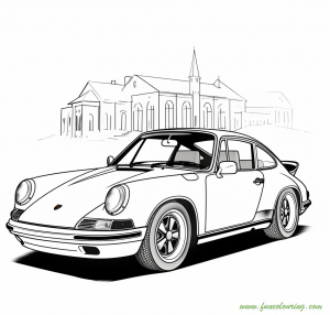 Free coloring page of Porsche