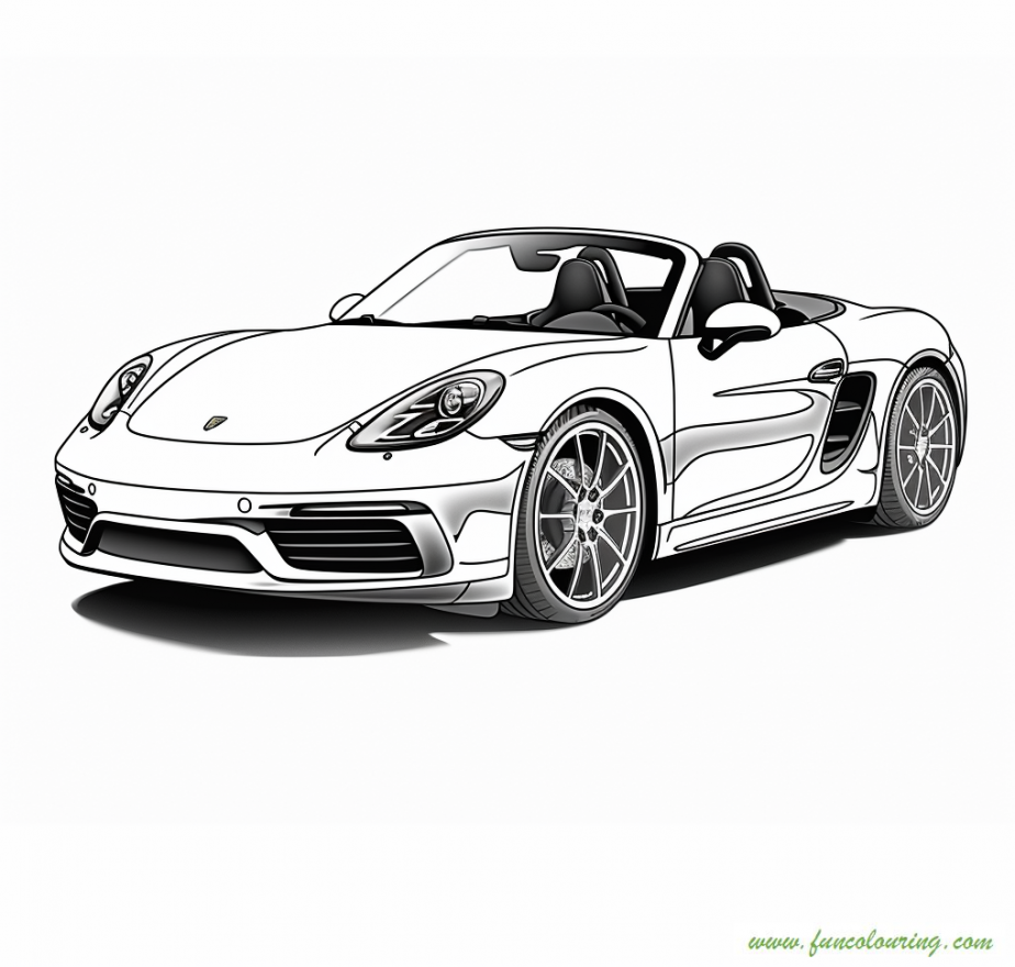 How to Color Coloring Page of a Porsche Car