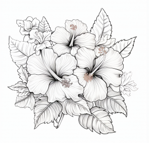 Coloring page of Hibiscus Flower