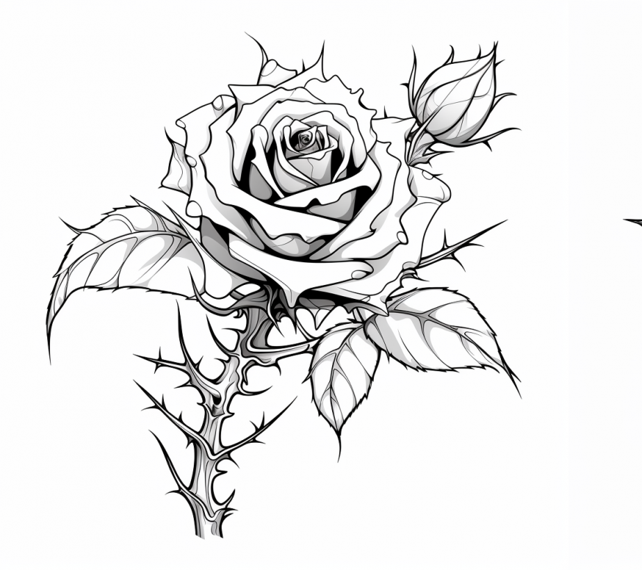 How to Color a Rose with Thorns Coloring Page