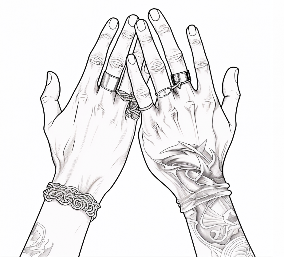 How To Color The Front Of The Hand Coloring Page