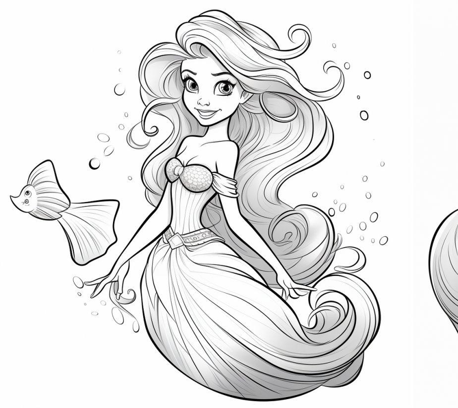 How to Color Ariel Coloring Page