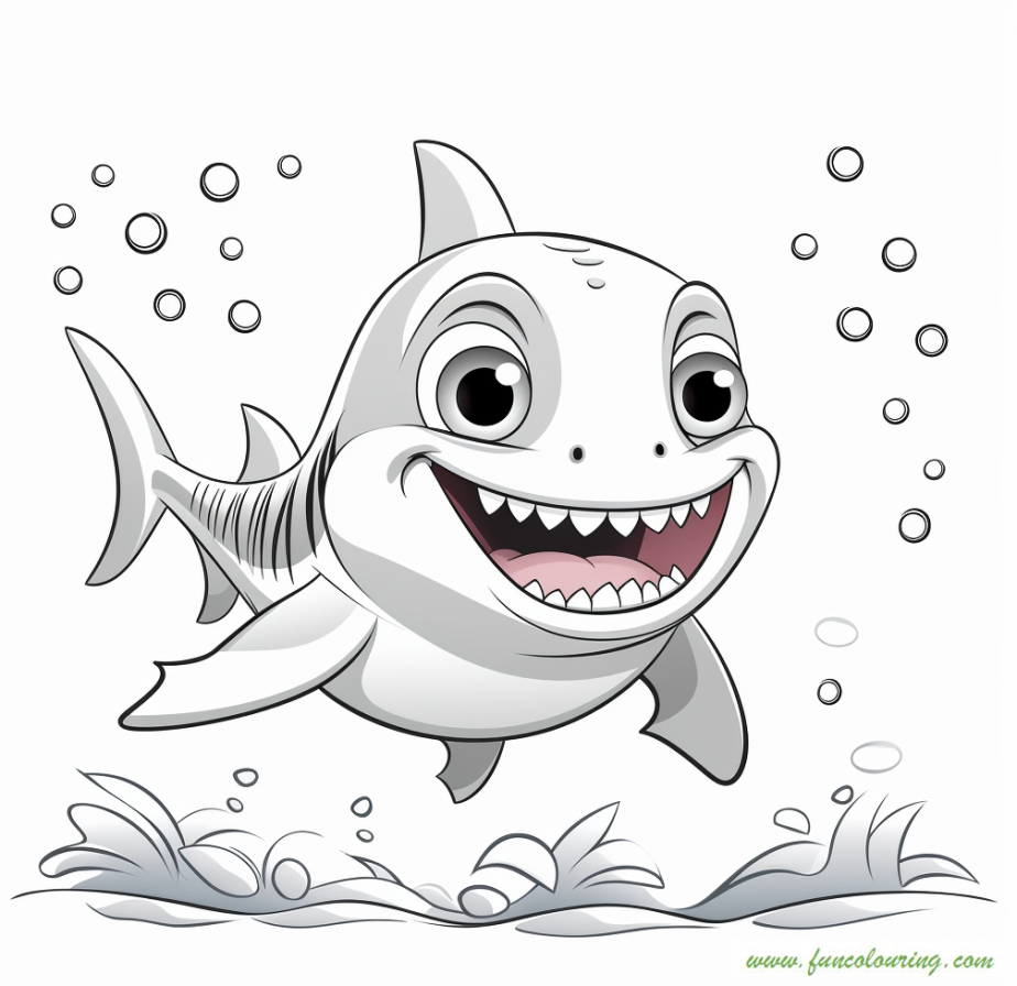 How to Color Baby Shark Coloring Page