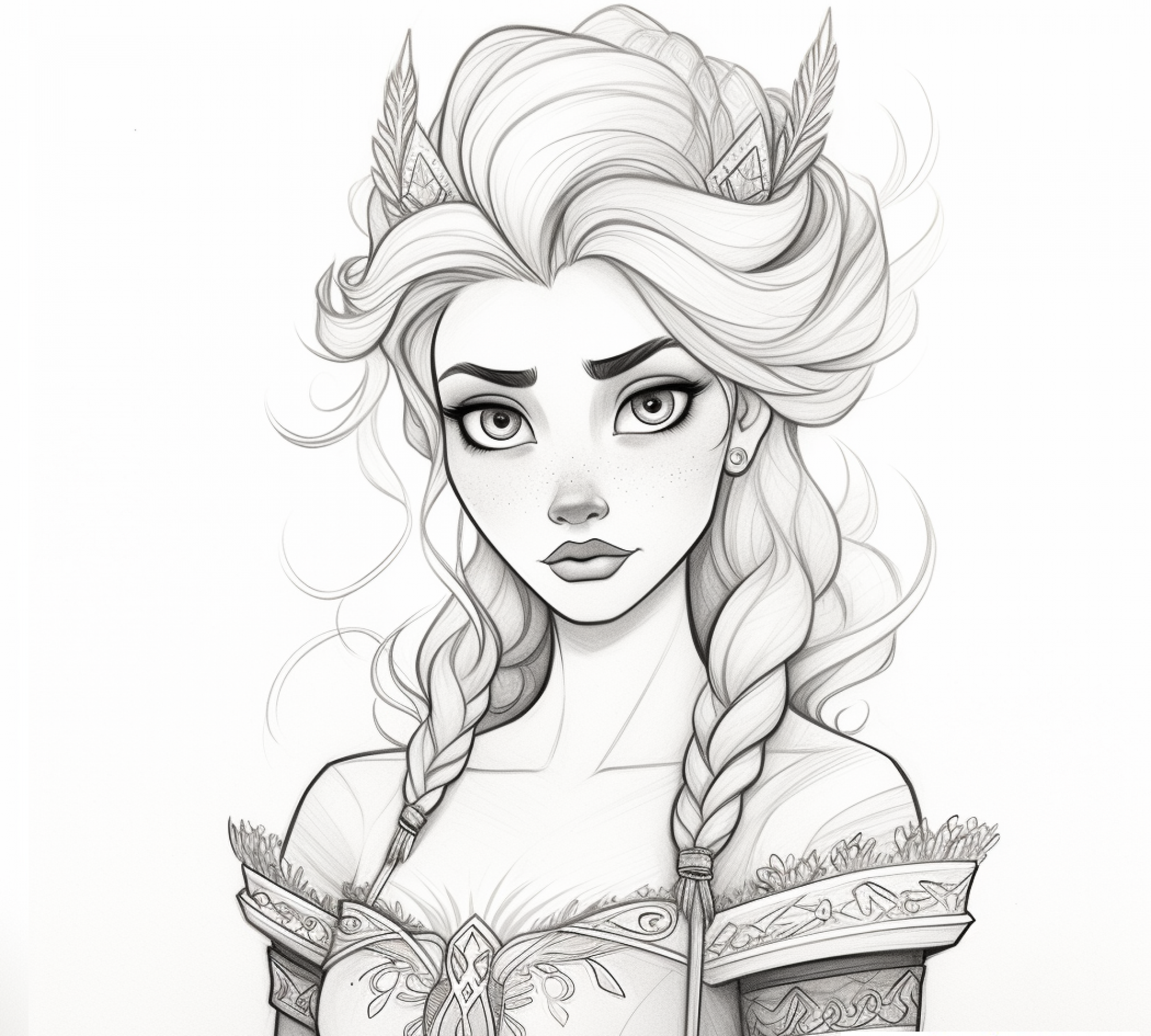 Free printable coloring page of Elsa