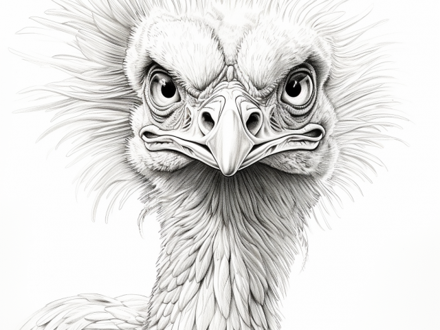 Free printable coloring page of Emu
