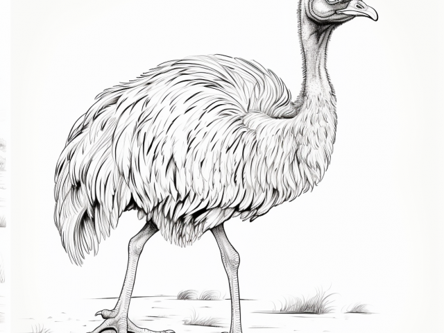 Free printable coloring page of Emu Walking