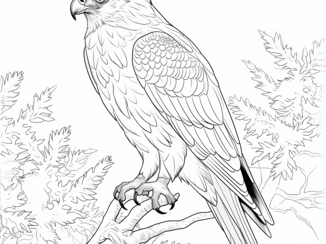 Free printable coloring page of Falcon