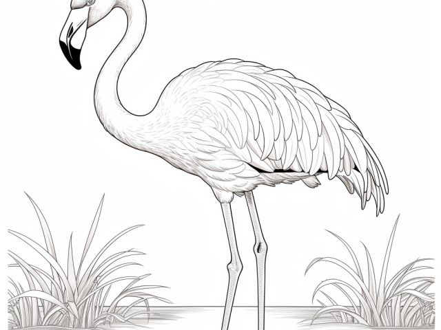Free printable coloring page of Flamingo