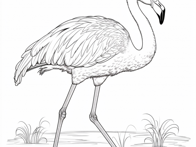 Free printable coloring page of Flamingo