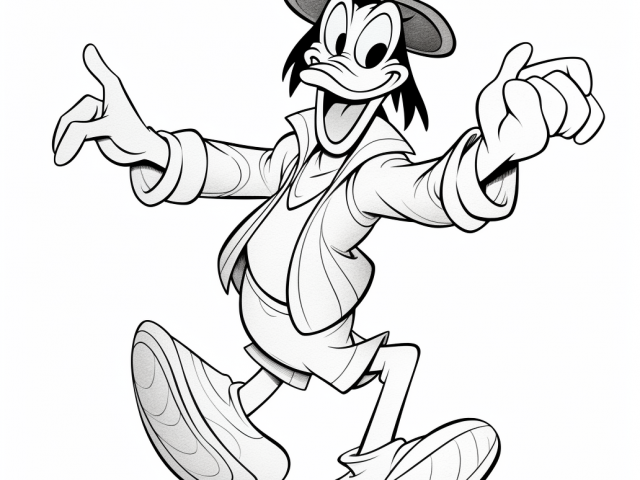 Free printable coloring page of Goofy Dancing