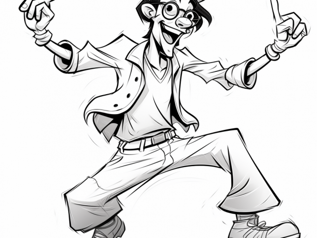 Free printable coloring page of Goofy Dancing
