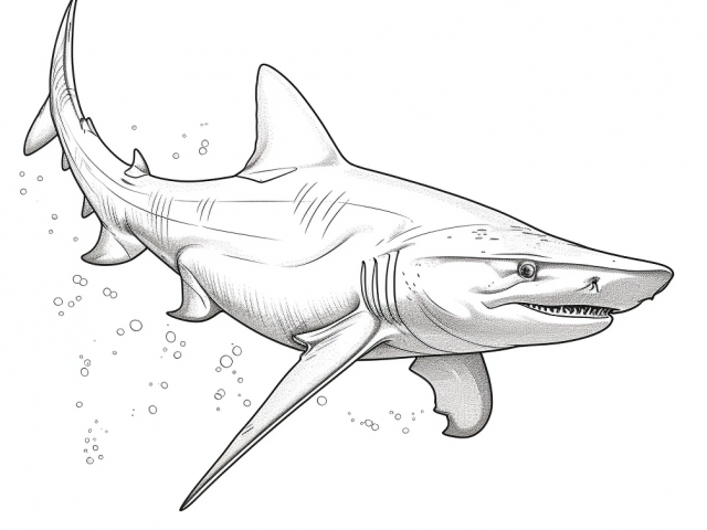 Free printable coloring page of Hammerhead Shark