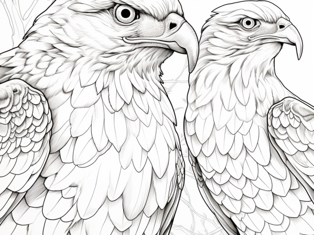 Free printable coloring page of Hawks