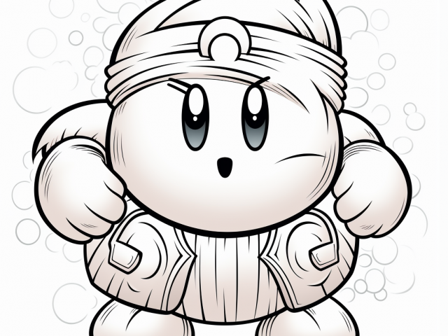 Free printable coloring page of Kirby