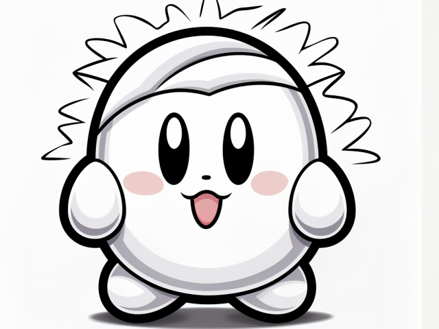 Free printable coloring page of Kirby