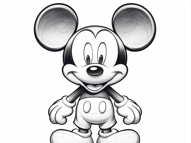 Free printable coloring page of Mickey Mouse