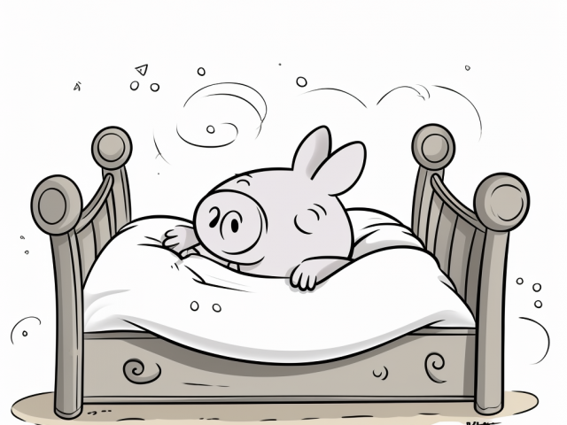 Free printable coloring page of Peppa Pig Sleeping