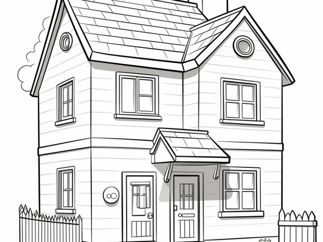 Free printable coloring page of Peppa pig The House