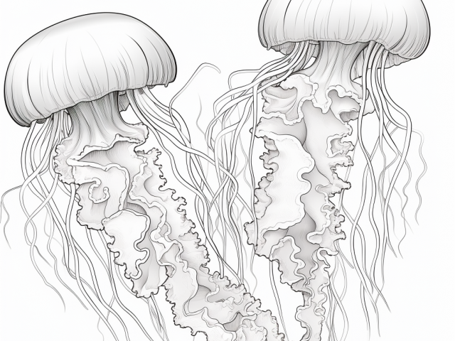 Free printable coloring page of Jellyfish
