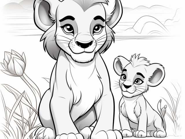 Free printable coloring page of Lion King