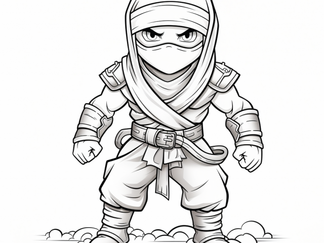 Free printable coloring page of Ninja