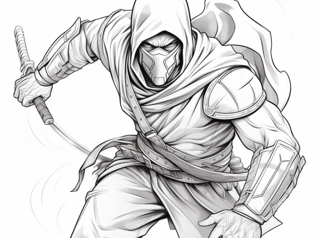 Free printable coloring page of Ninja