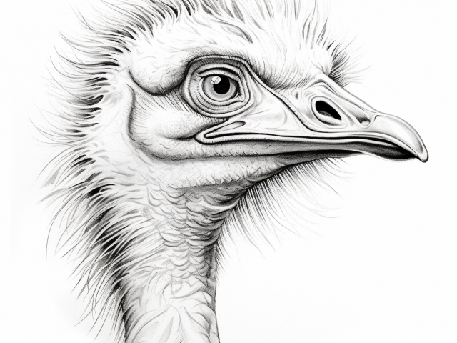 Free printable coloring page of Ostrich
