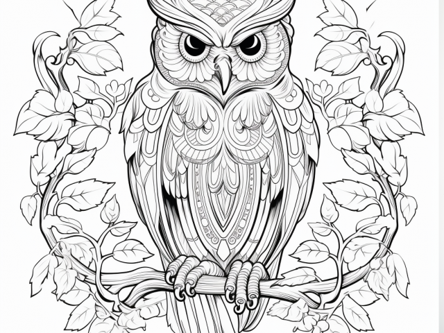 Free printable coloring page of Owl