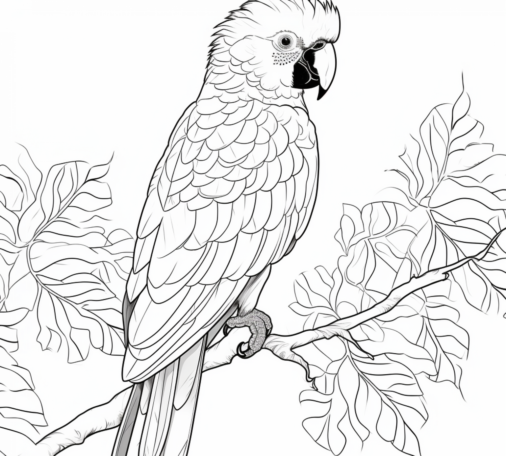 Free printable coloring page of Parrot