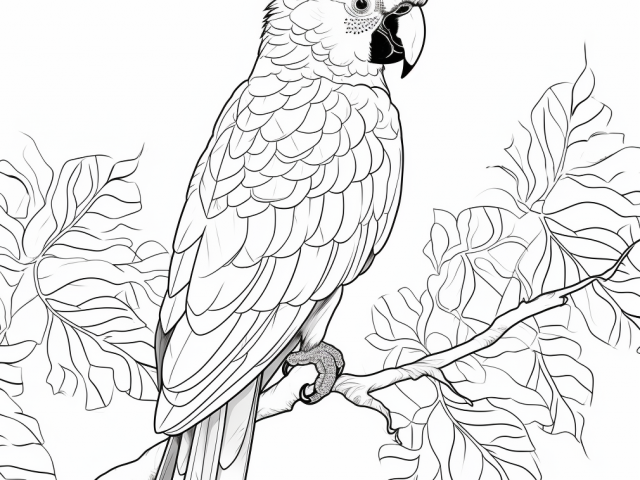 Free coloring page of Parrot