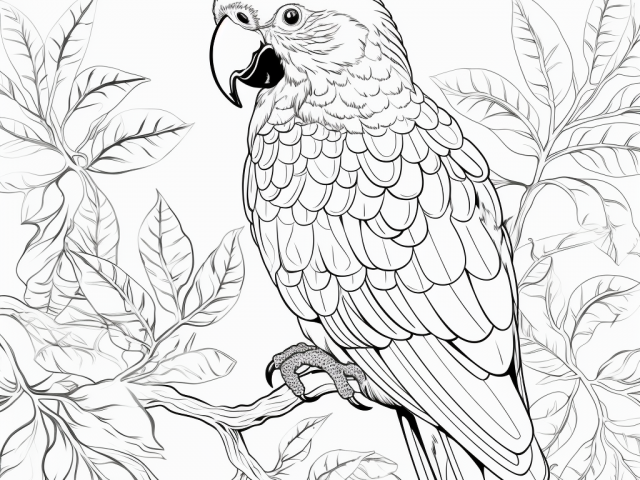 Free coloring page of Parrot
