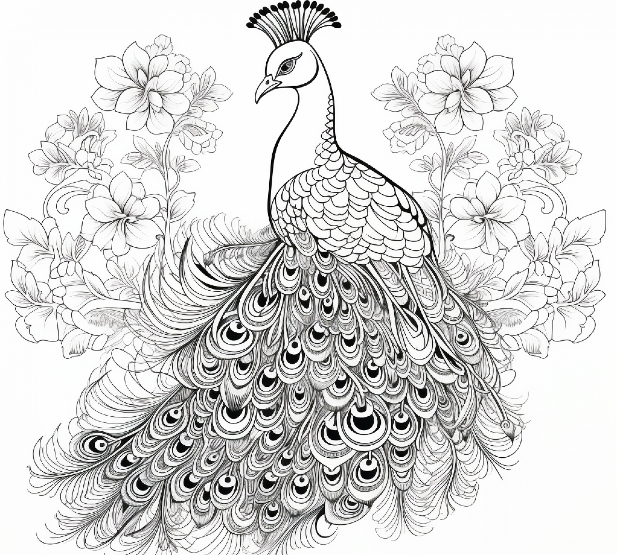 Free printable coloring page of Peacock
