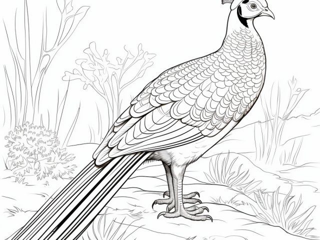 Free coloring page of Pheasant