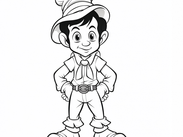 Free coloring page of Pinnochio