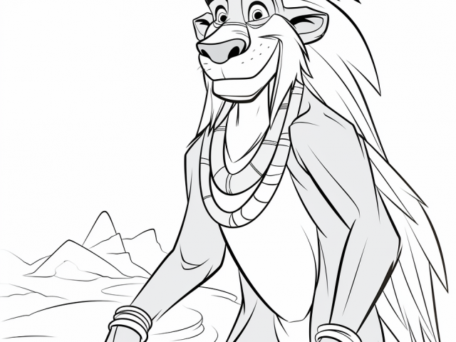 Free printable coloring page of Lion King Rafiki