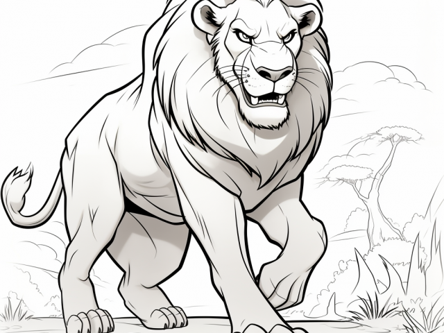Free printable coloring page of Lion King Scar