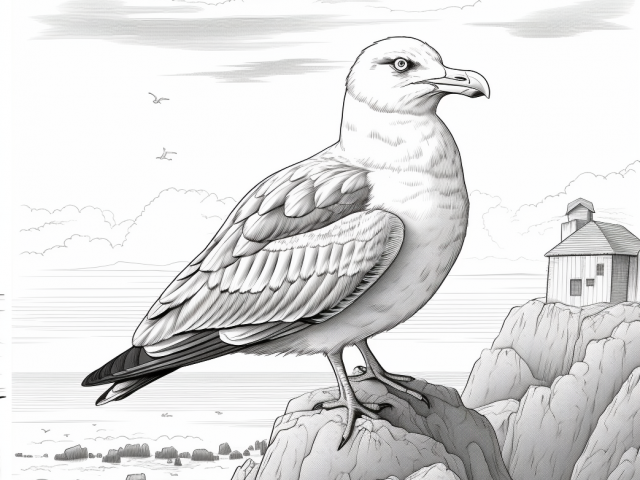 Free coloring page of Seagull