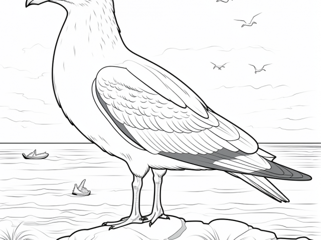 Free coloring page of Seagull