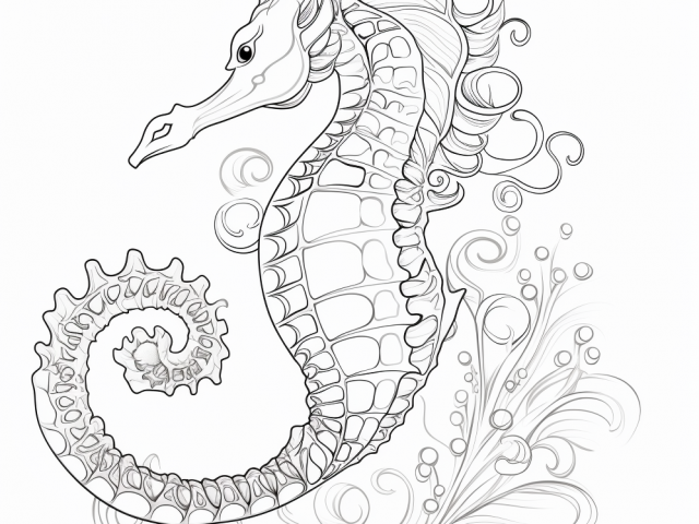Free coloring page of Seahorse