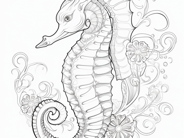 Free coloring page of Seahorse