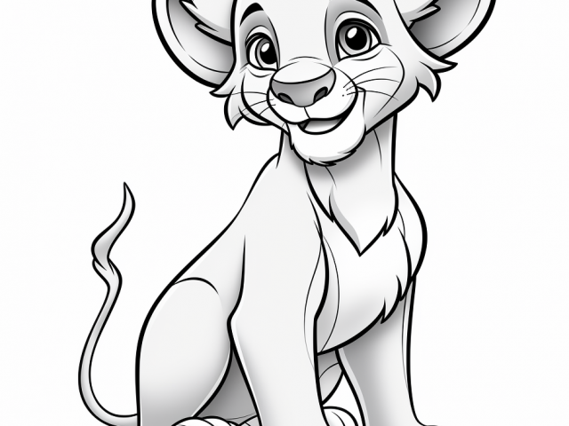 Free printable coloring page of Lion King Simba