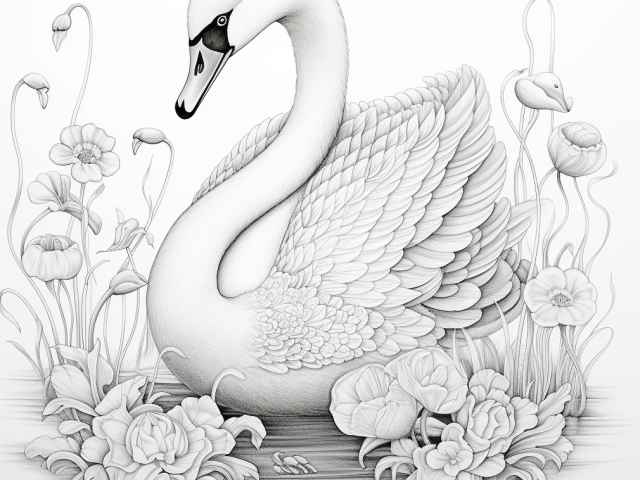 Coloring page of Swan
