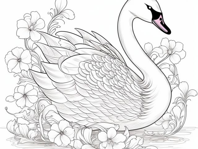 Coloring page of Swan