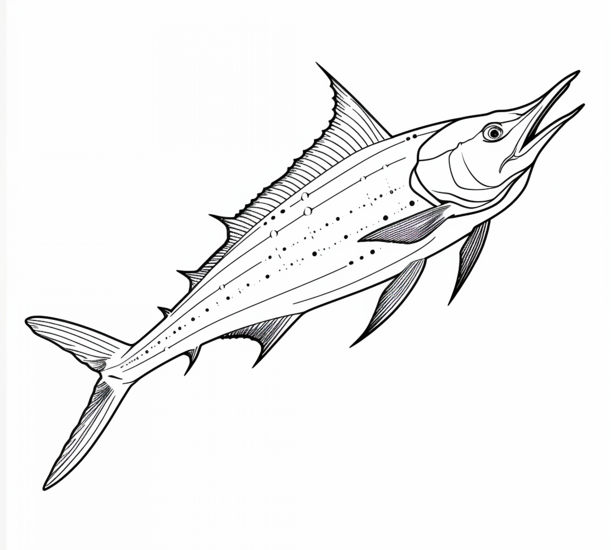 Free printable coloring page of Swordfish