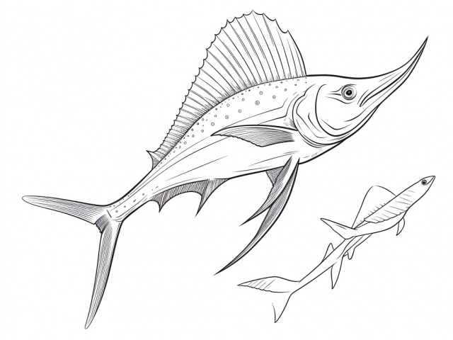 Coloring page of Swordfish