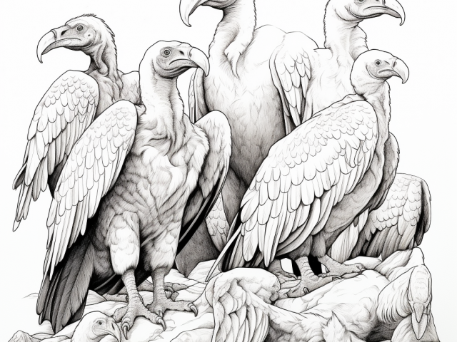 Coloring page of Vulture