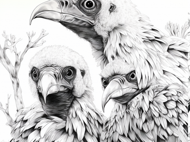 Coloring page of Vulture