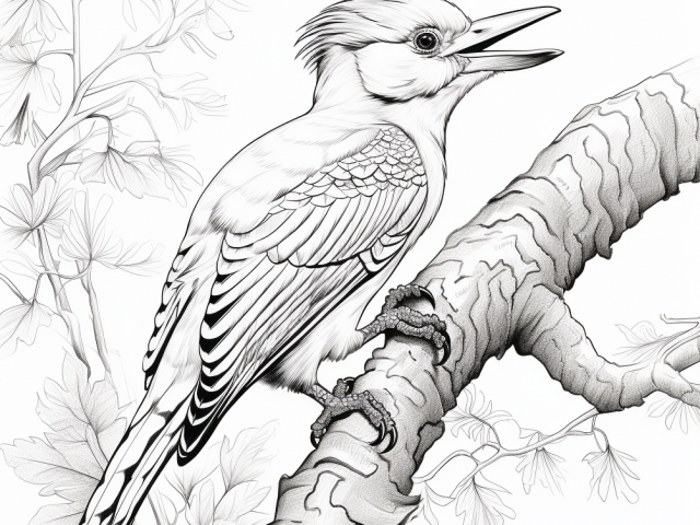 Free coloring page of Woodpecker